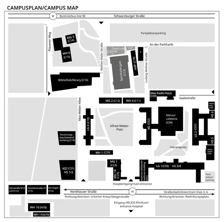 [Translate to English:] Campusplan Uni Erfurt