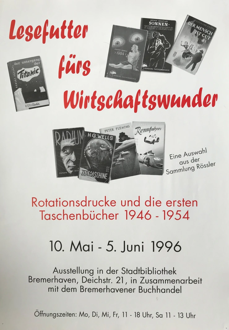 Ausstellungsplakat in der Stadtbibliothek Bremerhaven (1996)