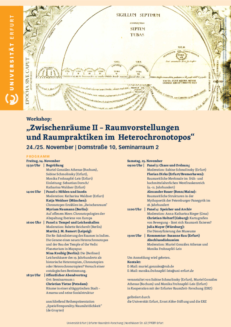 Programm: Zwischenräume II - Raumvorstellungen und Raumpraktiken im Heterochronotopos"