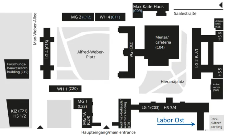 Lageplan Labor Ost ErfurtLab