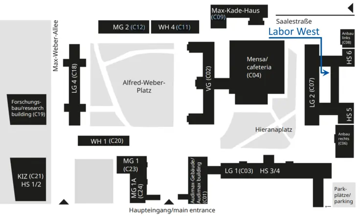 Lageplan Labor West ErfurtLab