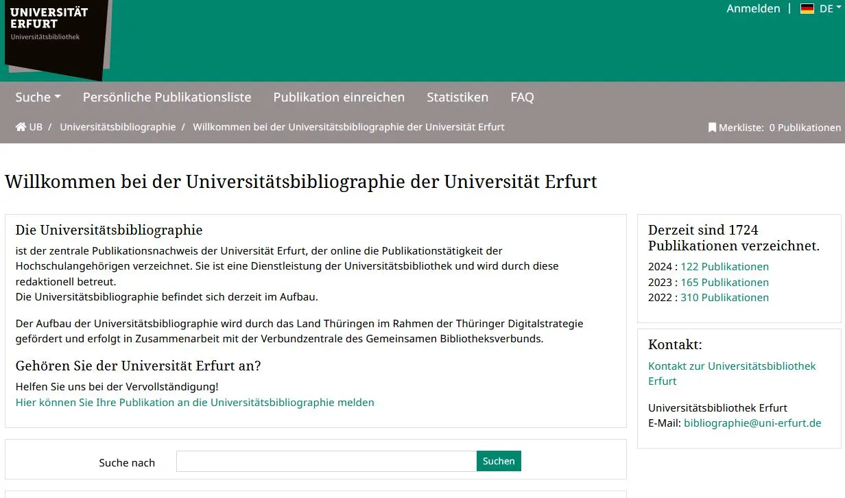 Startseite Universitätsbibliographie