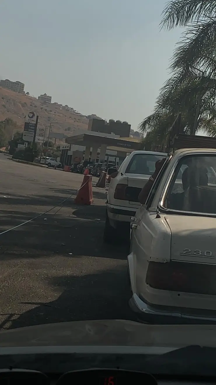 Line infront of Gas station