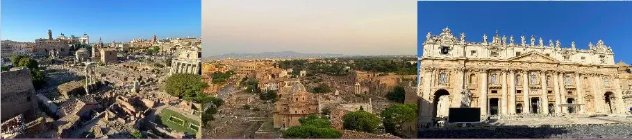 Verschiedene Stadtansichten von Rom