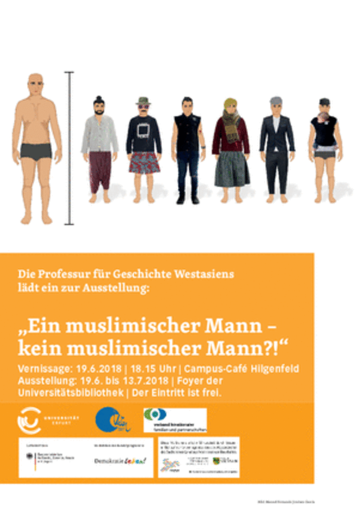 Das Veranstaltungsplakat zur Ausstellung "Ein muslimischer Mann - Kein muslimischer Mann"