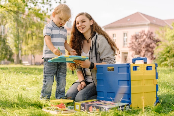 female student with a child