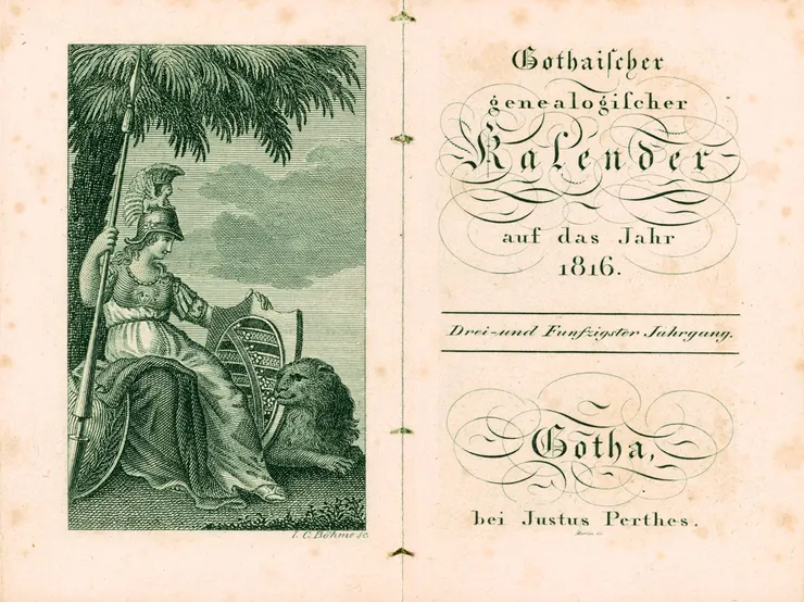 Titelblatt des Gothaischern genealogischen Hofkalenders 1816