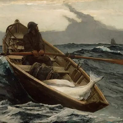 Painting "The Fog Warning" by Winslow Homer