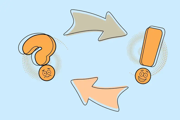 Illustration of a question mark and an exclamation mark