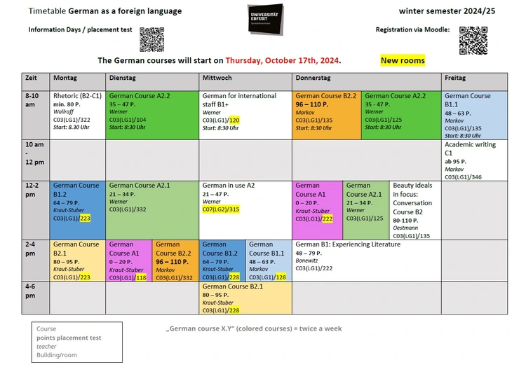 Here you can find the time table for the winter semester 2024/2025.