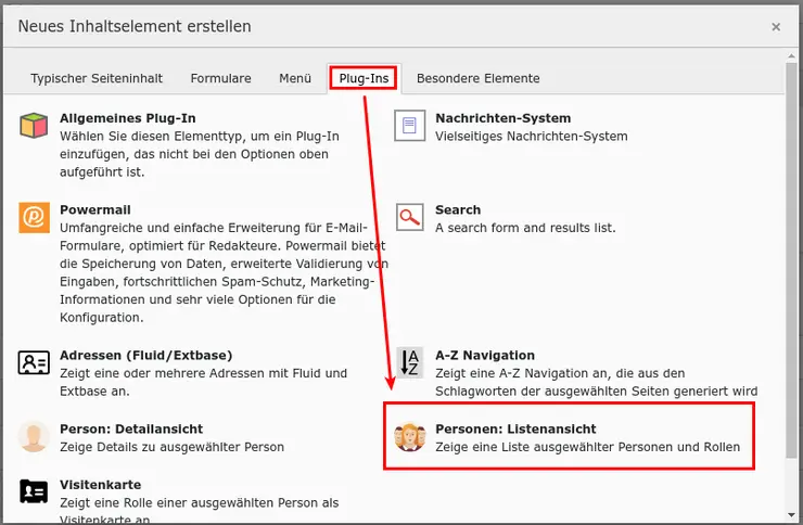 plugin personenliste