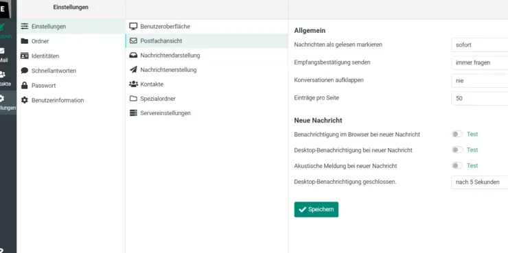 Benachrichtigung für neue Mails