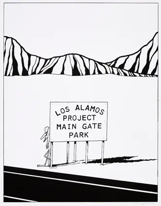 Siebdruck von Anna Haifisch, Welcome to Los Alamos!