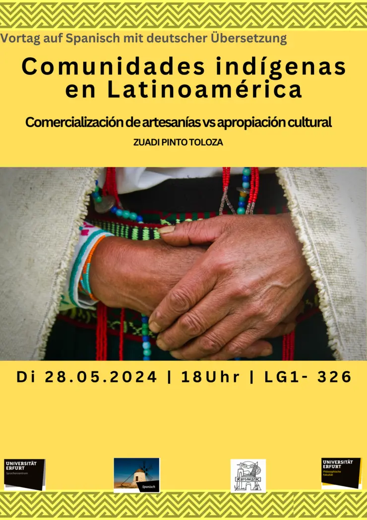 Plakat zum Vortrag "Comunidades indígenas en Latinoamérica"