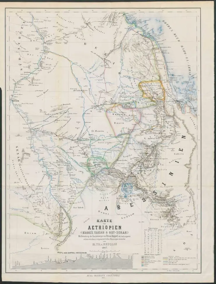 Äthiopien-Karte aus der Sammlung Perthes