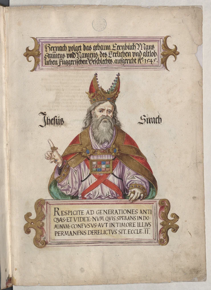 Fugger Ehrenbuch, title page.