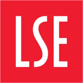 Logo of the London school of economics, a red square with the letters LSE in white