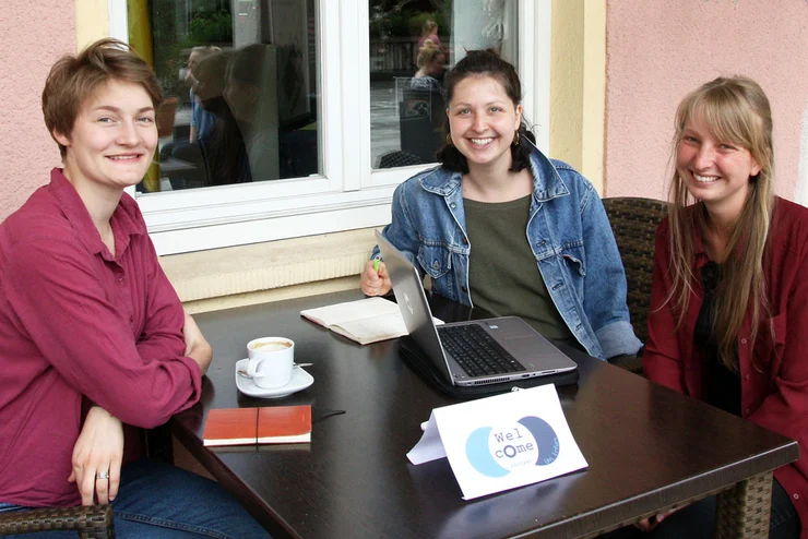 Hannah, Vera und Jana vom Welcome-Projekt