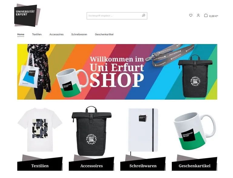 Screenshot vom neuen Online-Shop