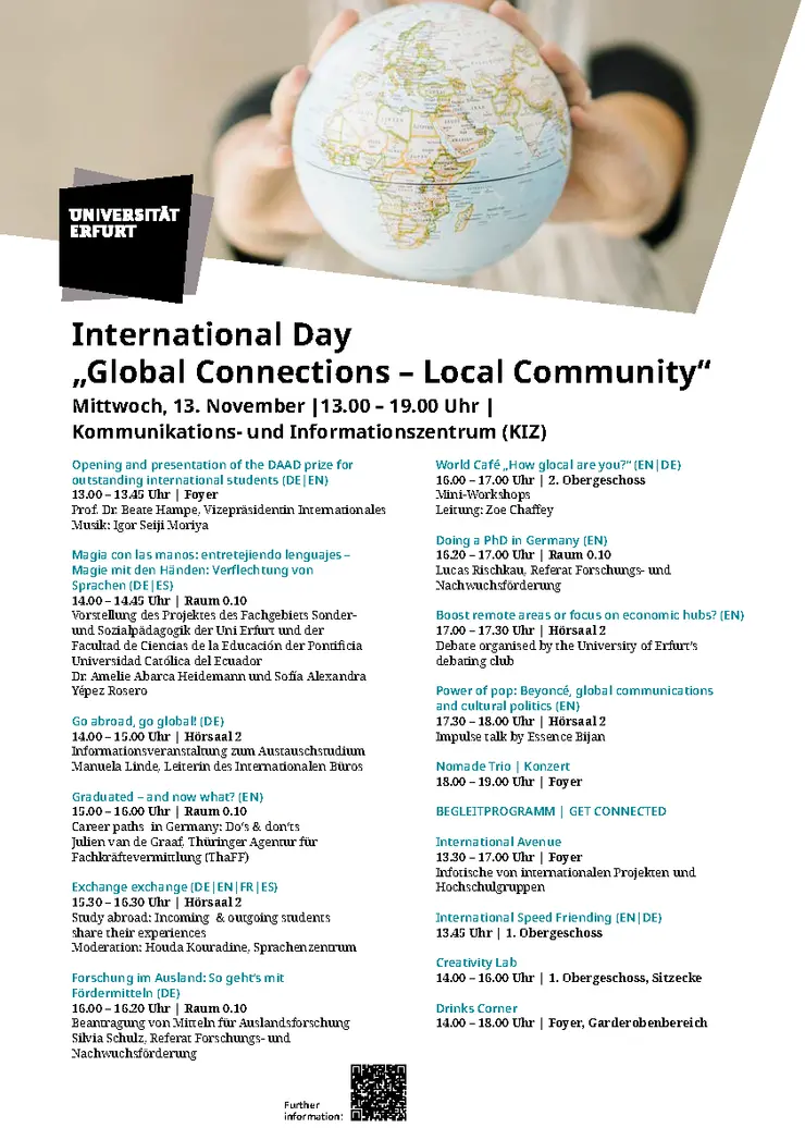 Aushang Programm des International Day