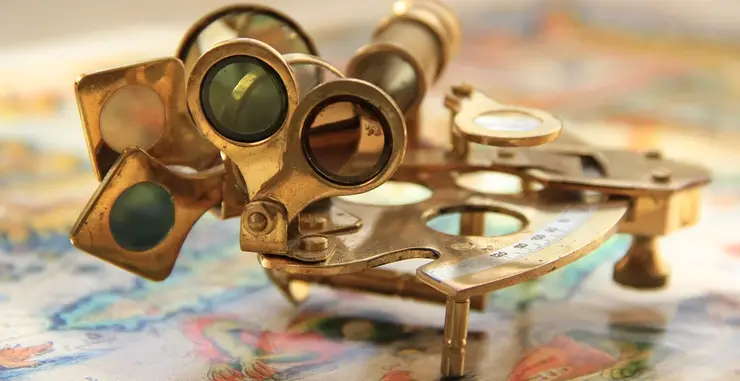 Sextant auf Karte