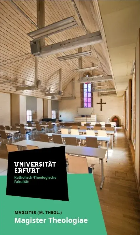 Titelbild des Info-Flyers "Magister Theologiae" an der Katholisch-Theologischen Fakultät der Universität Erfurt