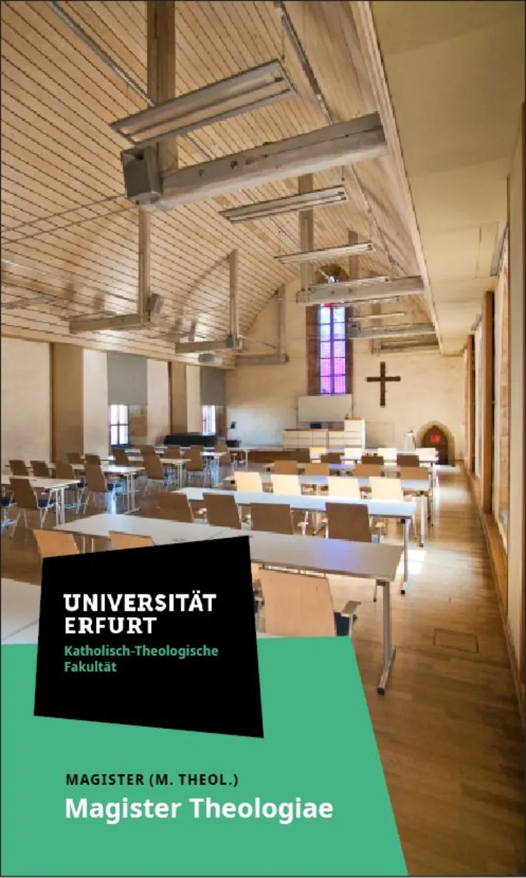 Titelbild des Info-Flyers "Magister Theologiae" an der Katholisch-Theologischen Fakultät der Universität Erfurt