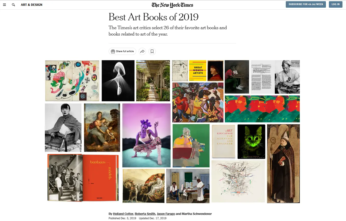 Best Art Books of 2019 (New York Times)
