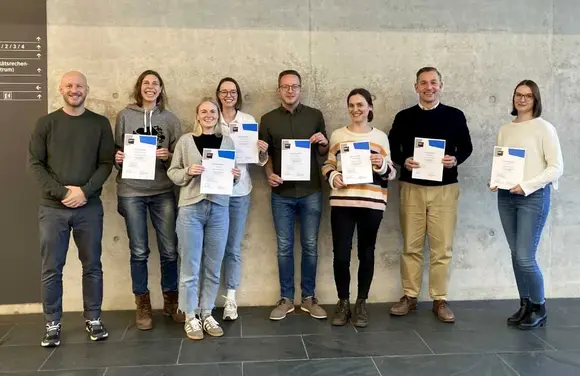 The first graduates of the basic certificate in higher education didactics at the University of Erfurt.