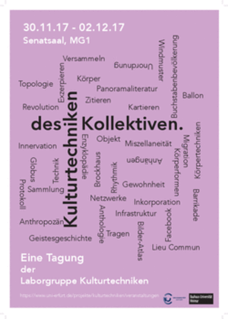 Plakat „Kulturtechniken des Kollektiven“